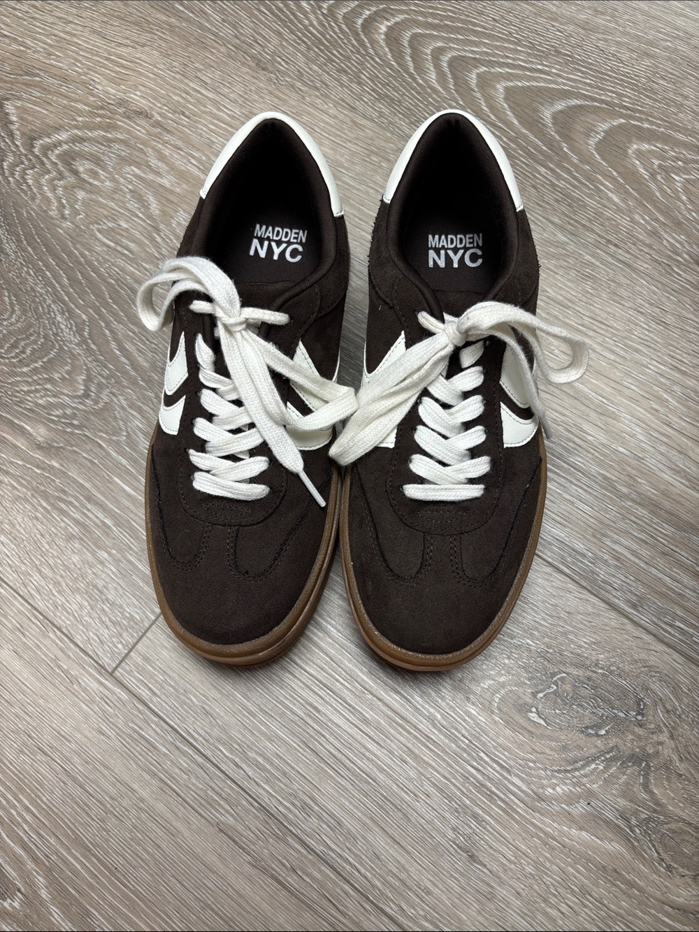 Women’s Madden NYC Brown Suede Low-Top Platform Sneakers
